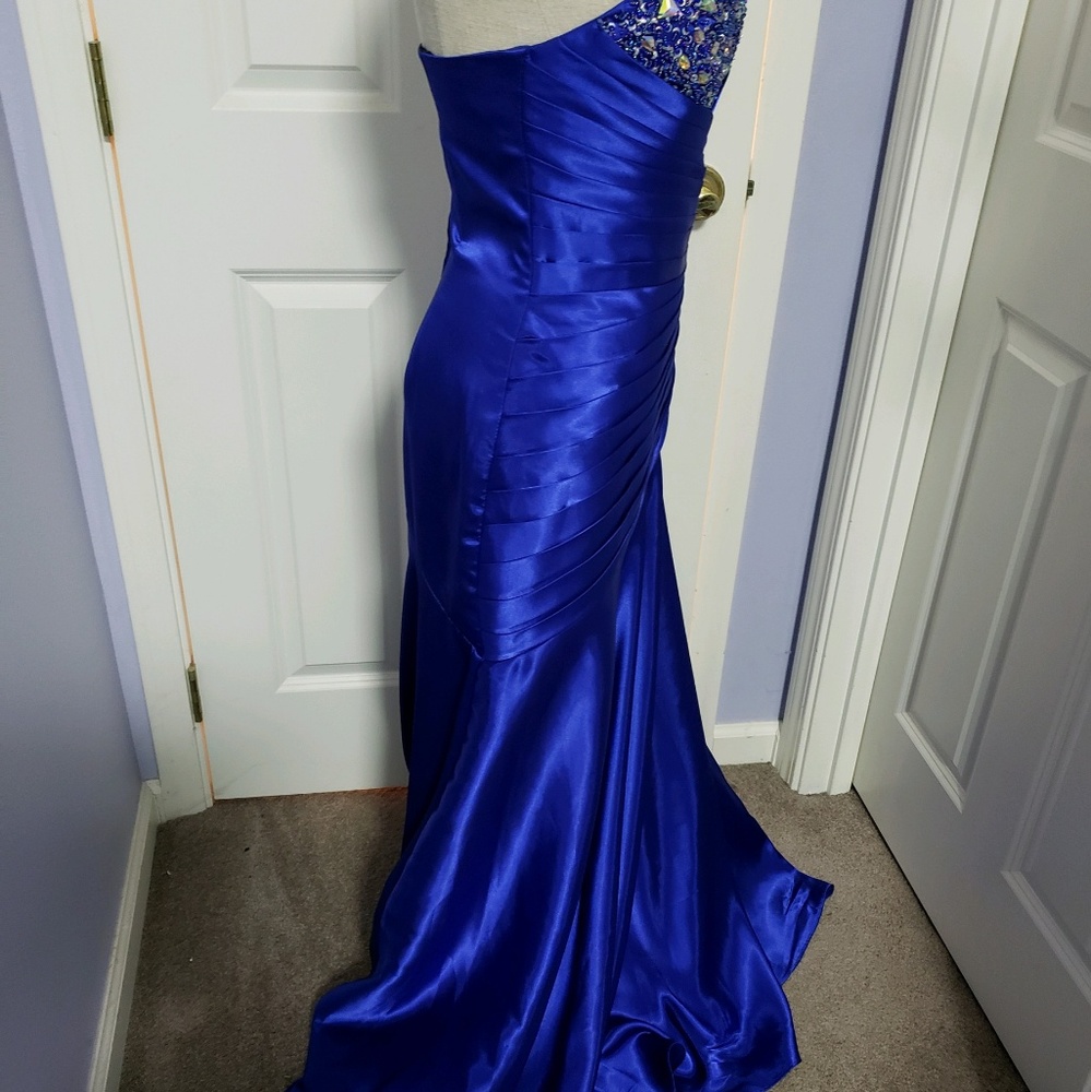 NWOT Cobalt blue full length formal dress - Picture 4 of 4